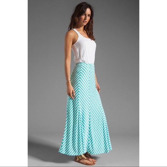 Ella Moss | Lila Stripe Skirt Maxi in Jade - Picture 3 of 8